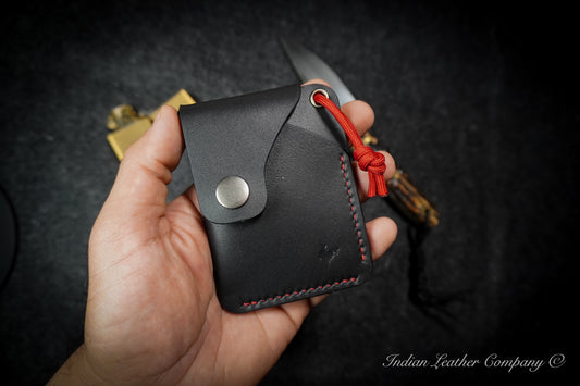 K2 EDC Wallet in Premium Black full grain veg tanned Italian leather