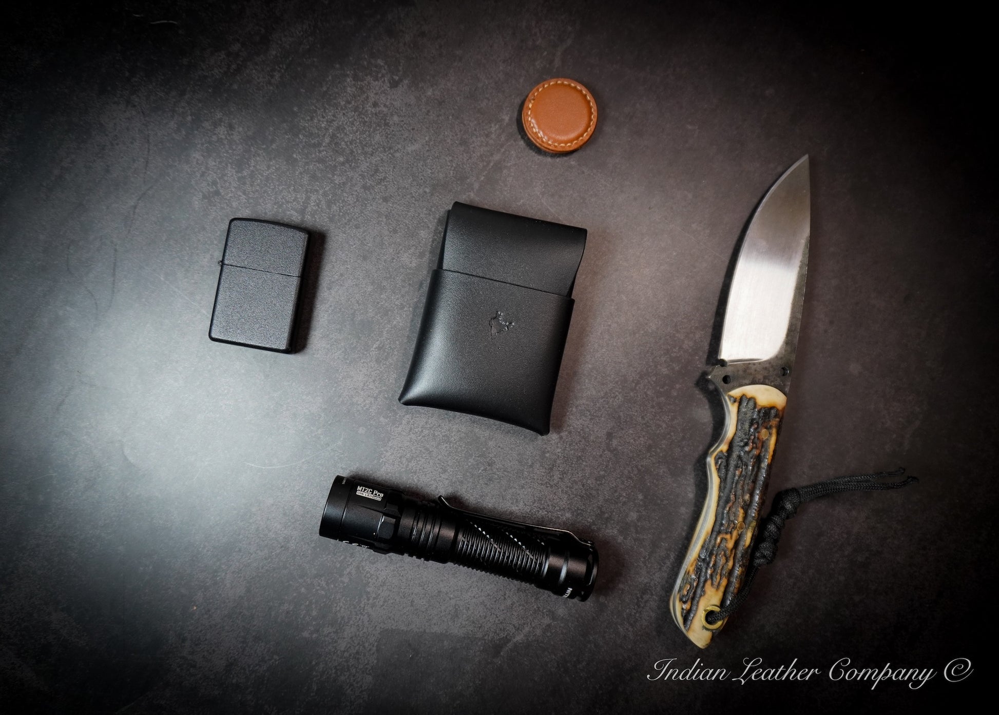 Premium Handmade Black Stichless wallet made using full grain veg tanned leather