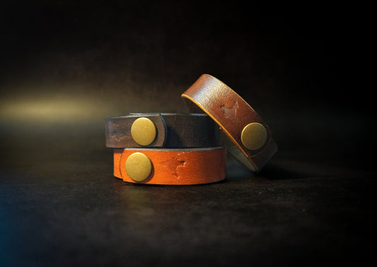 Wrist bands made from full grain veg tanned leather by Indian Leather Company