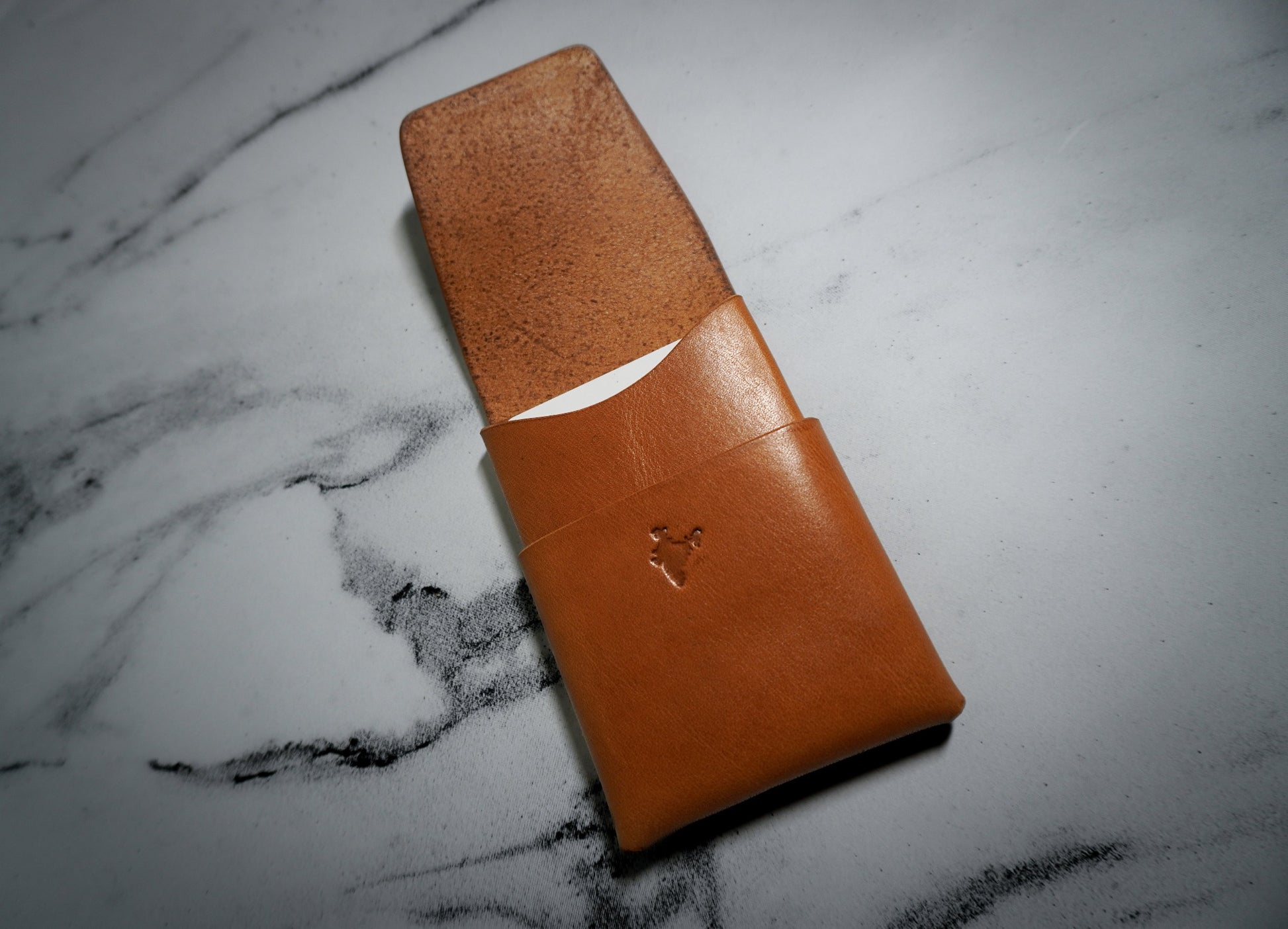 Natural Tan coloured flap wallet in Italian Leather 