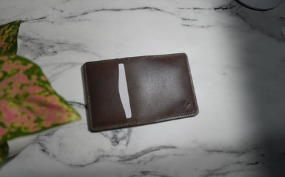 Brown Bifold Hendrix card wallet with easy access slot