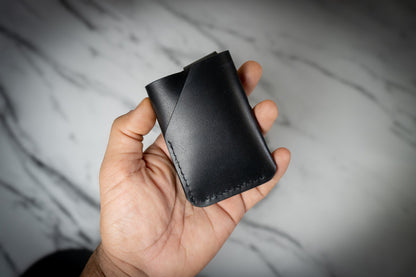 Full Grain wallet in all black made by Indian Leather Company