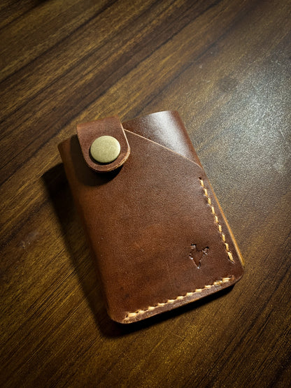 Brown Leather wallet with Snap Closure