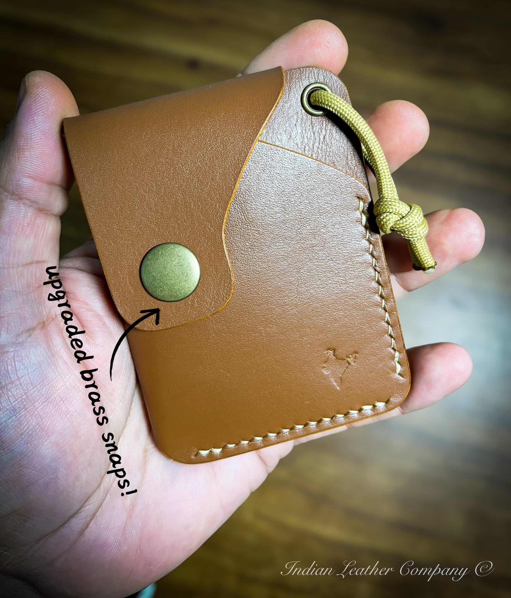 Durable handmade K2 wallet in brown, crafted from high-quality full grain vegetable-tanned leather, popular men's leather wallet