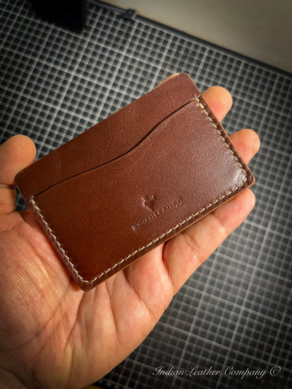 Premium Luxury Card wallet in Latigo Brown Leather from Indian leather company