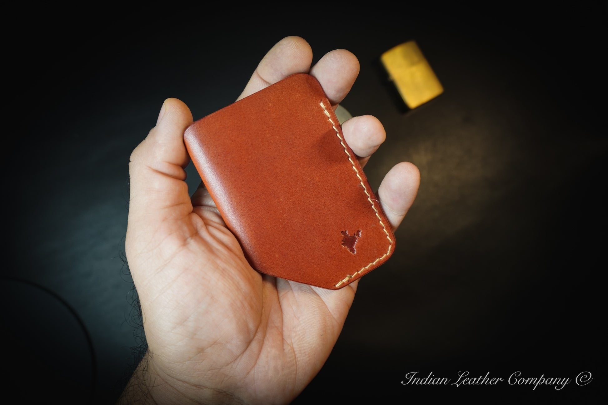 Sleek maroon leather wallet for cards by Indian leather manufacturer