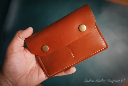 Full grain veg tanned Passport wallet handmade by Indian Leather Company