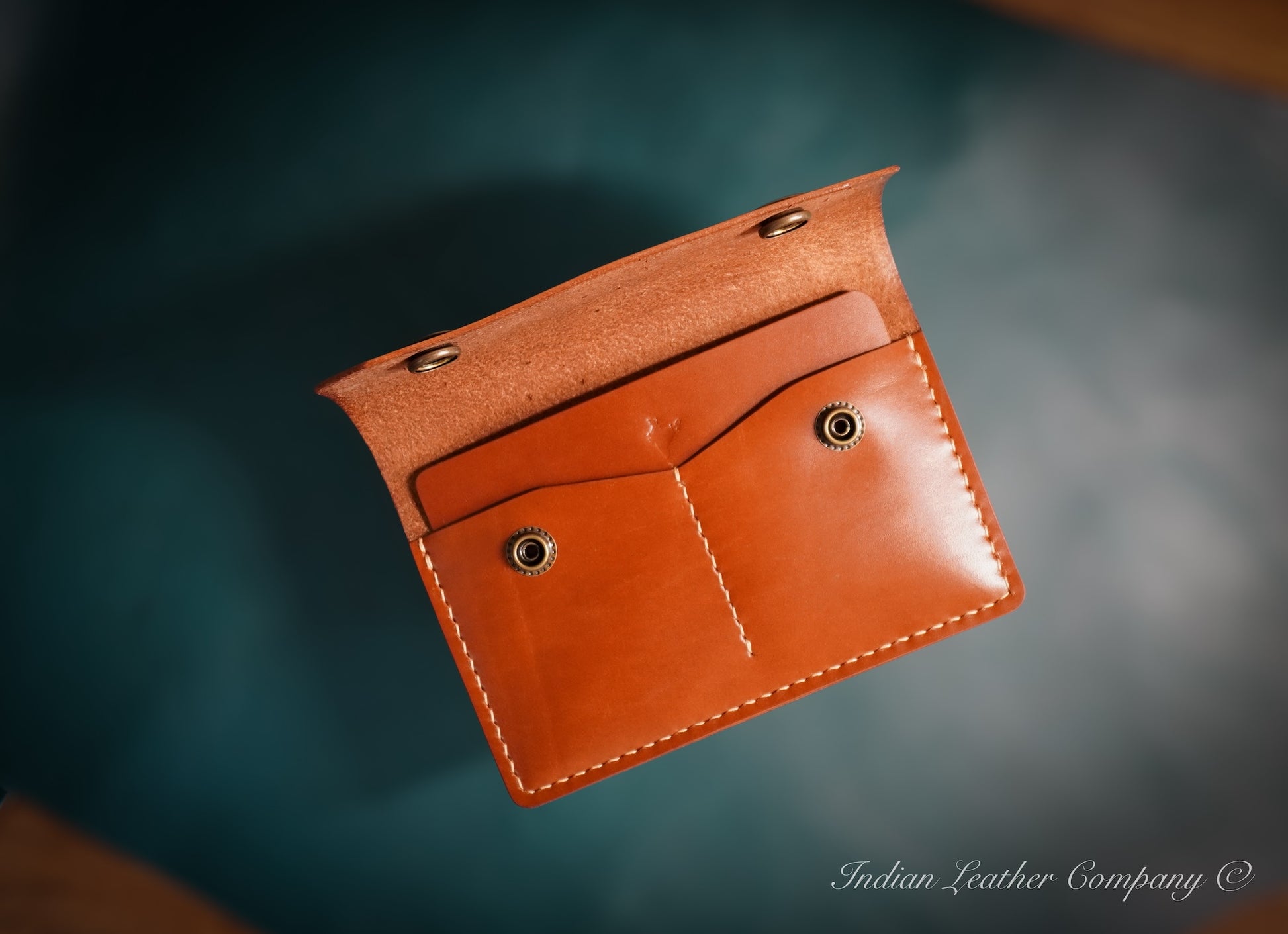 Full grain veg tanned Passport wallet handmade by Indian Leather Company